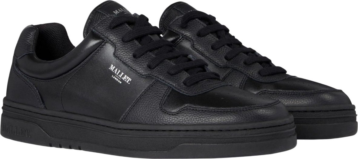 Mallet Damen Bentham Leder Court Sneakers (Schwarz)