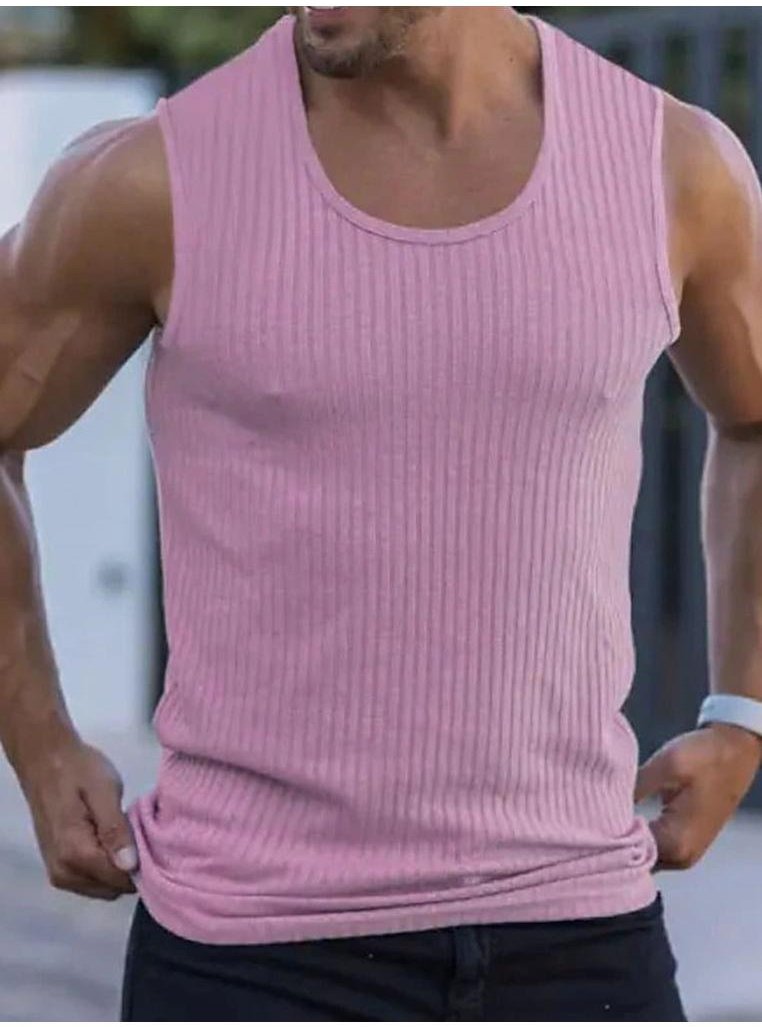 Thumbnail - Herren Langgrößen Ribbed Rundhals Tanktop Übergröße