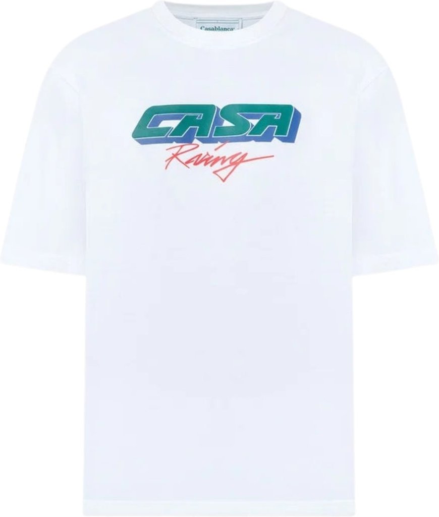 Casablanca 3d-bedrucktes Oversized-t-shirt Casa Racing Weißes T-shirt
