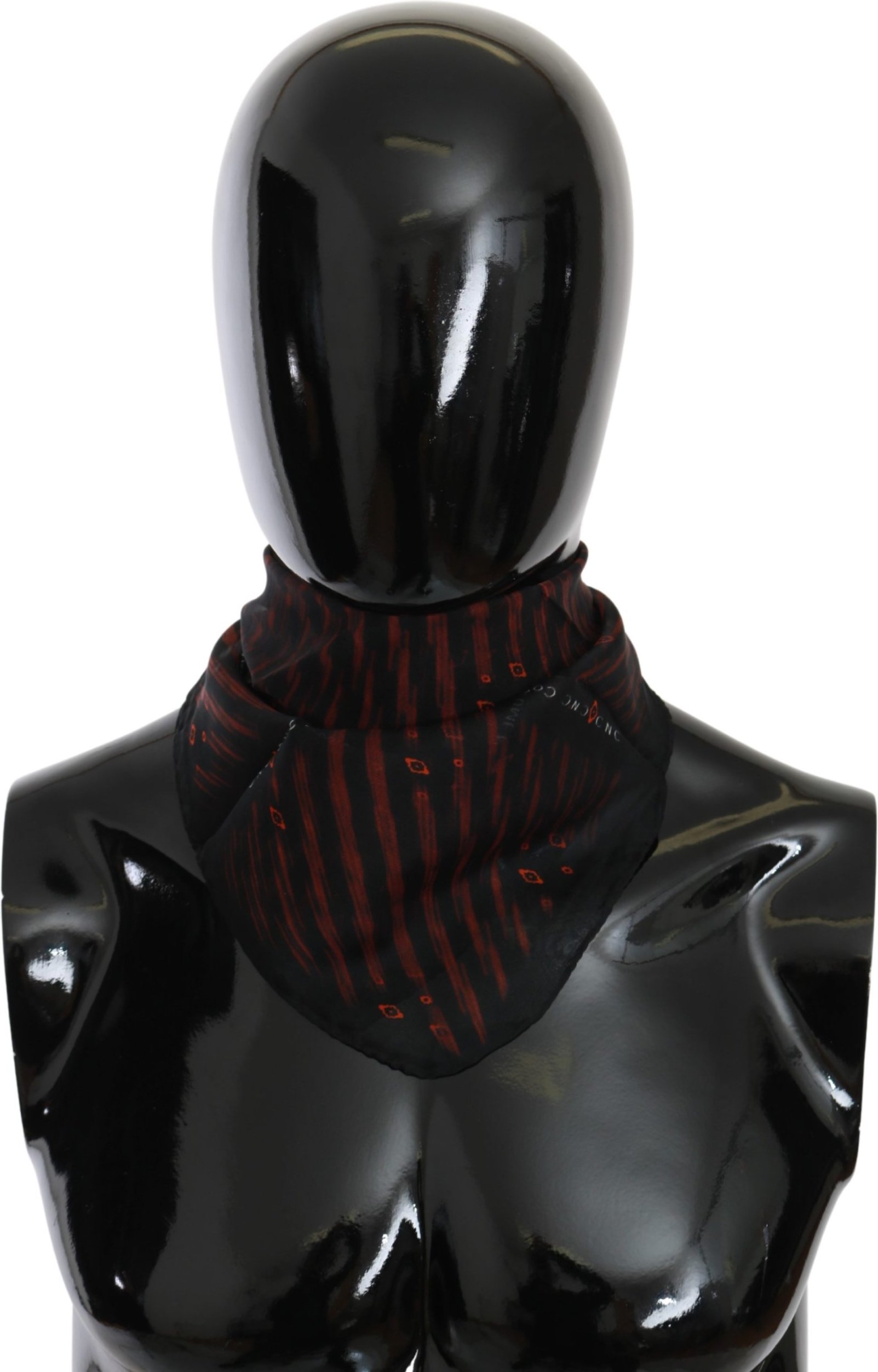 Costume National Schwarz Orange 100% Seide Markenschal