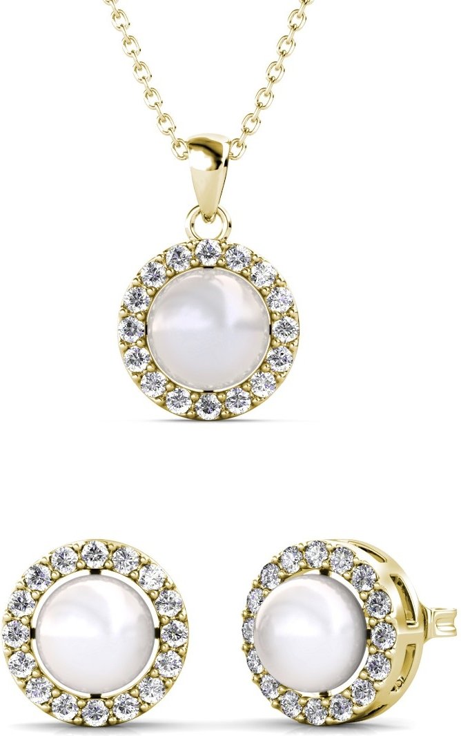 Perlen-Sets mit Reif - Gold und Kristall