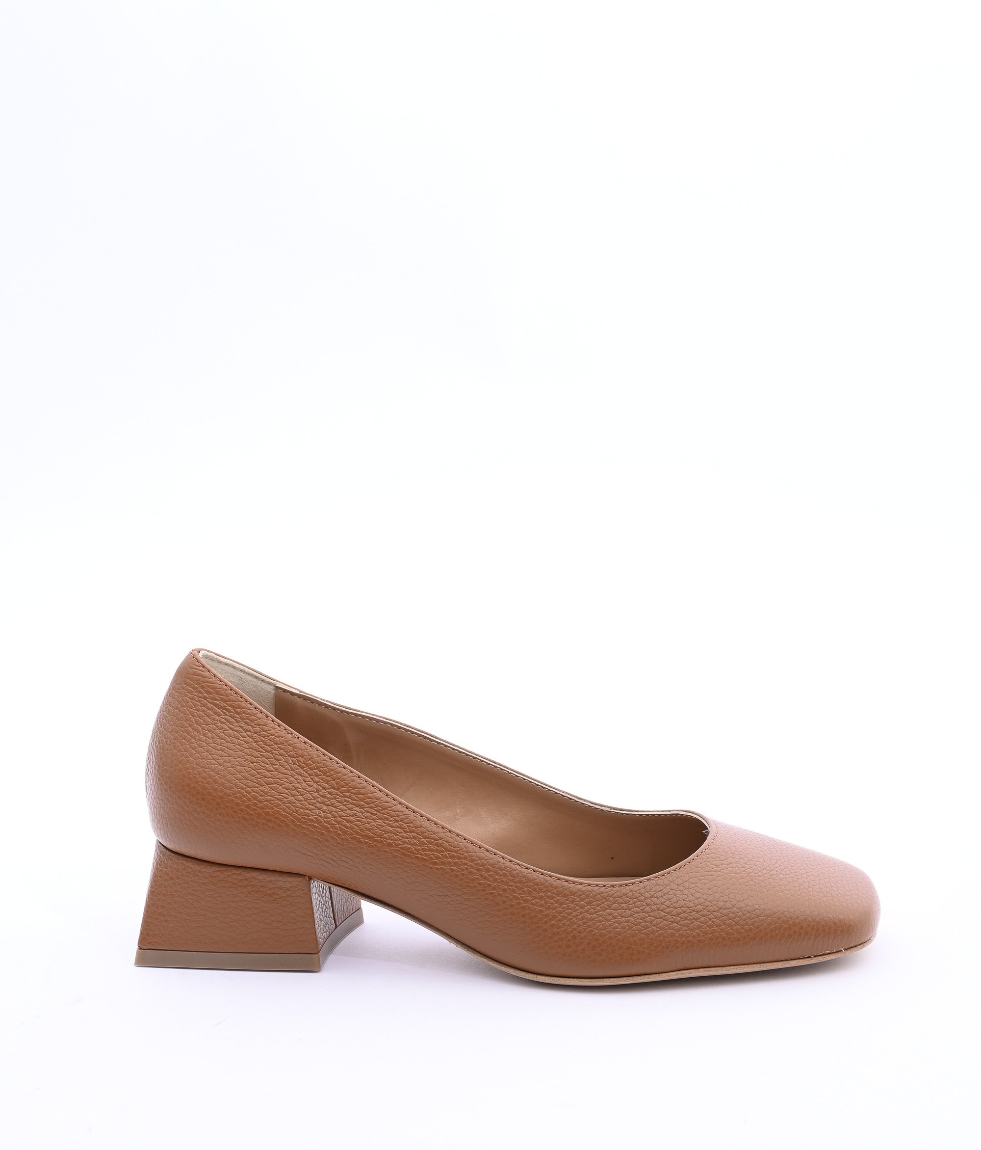 Leder Blockabsatz-Pumps