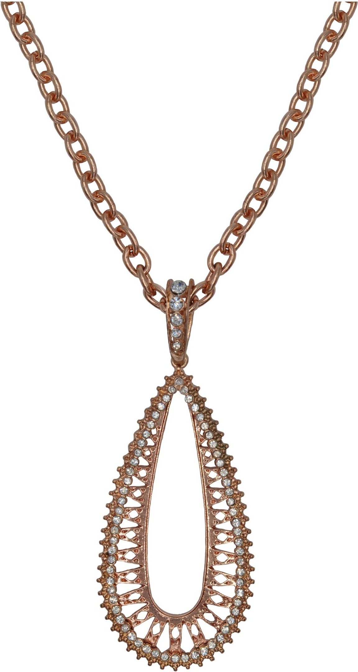 Steuer Modeschmuck Anhänger mit Kette Metall vergoldet Glasstein weiß