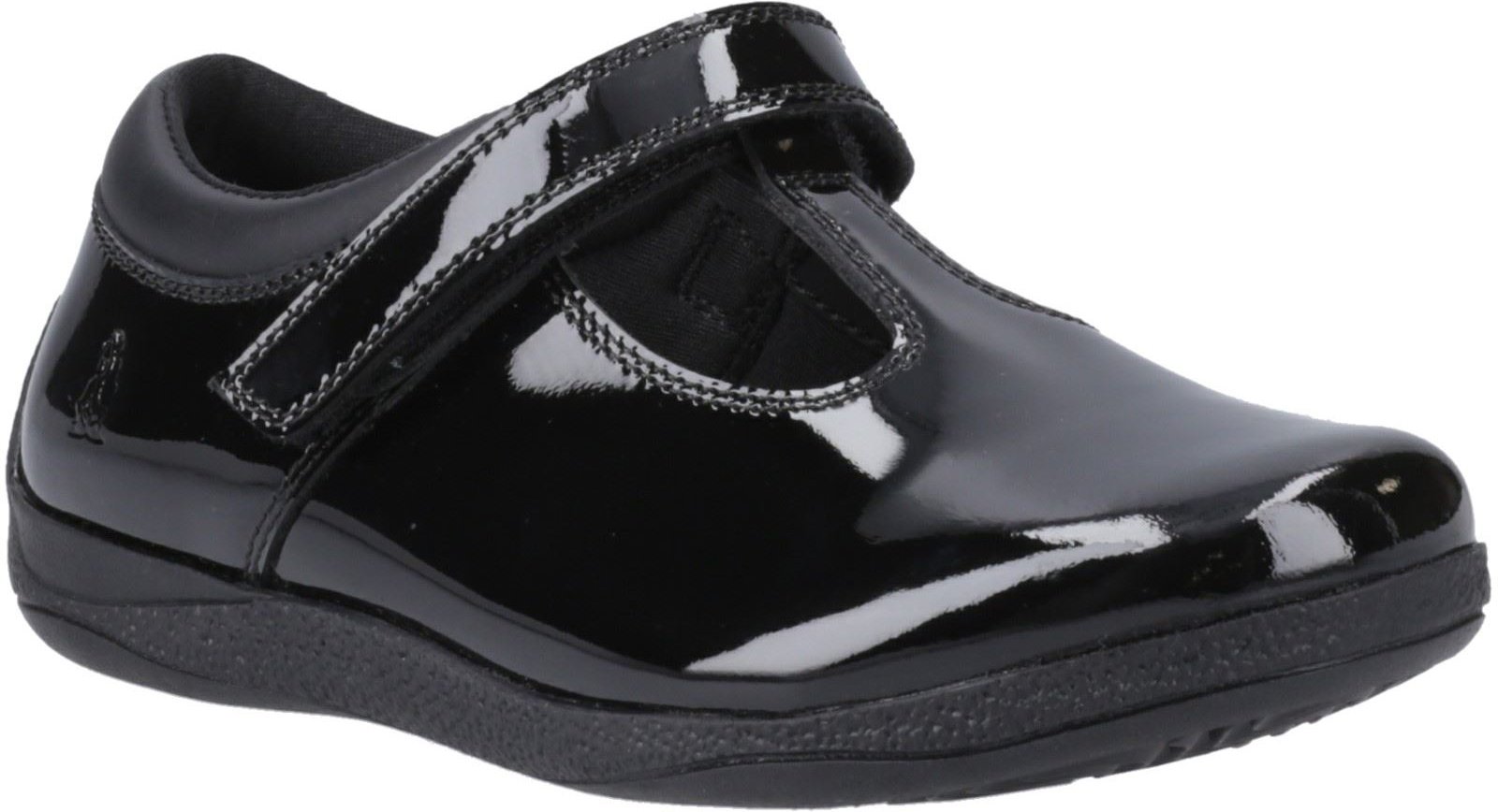 Hush Puppies Caitlin T-Bar Mädchenschuhe Aus Schwarzem Leder