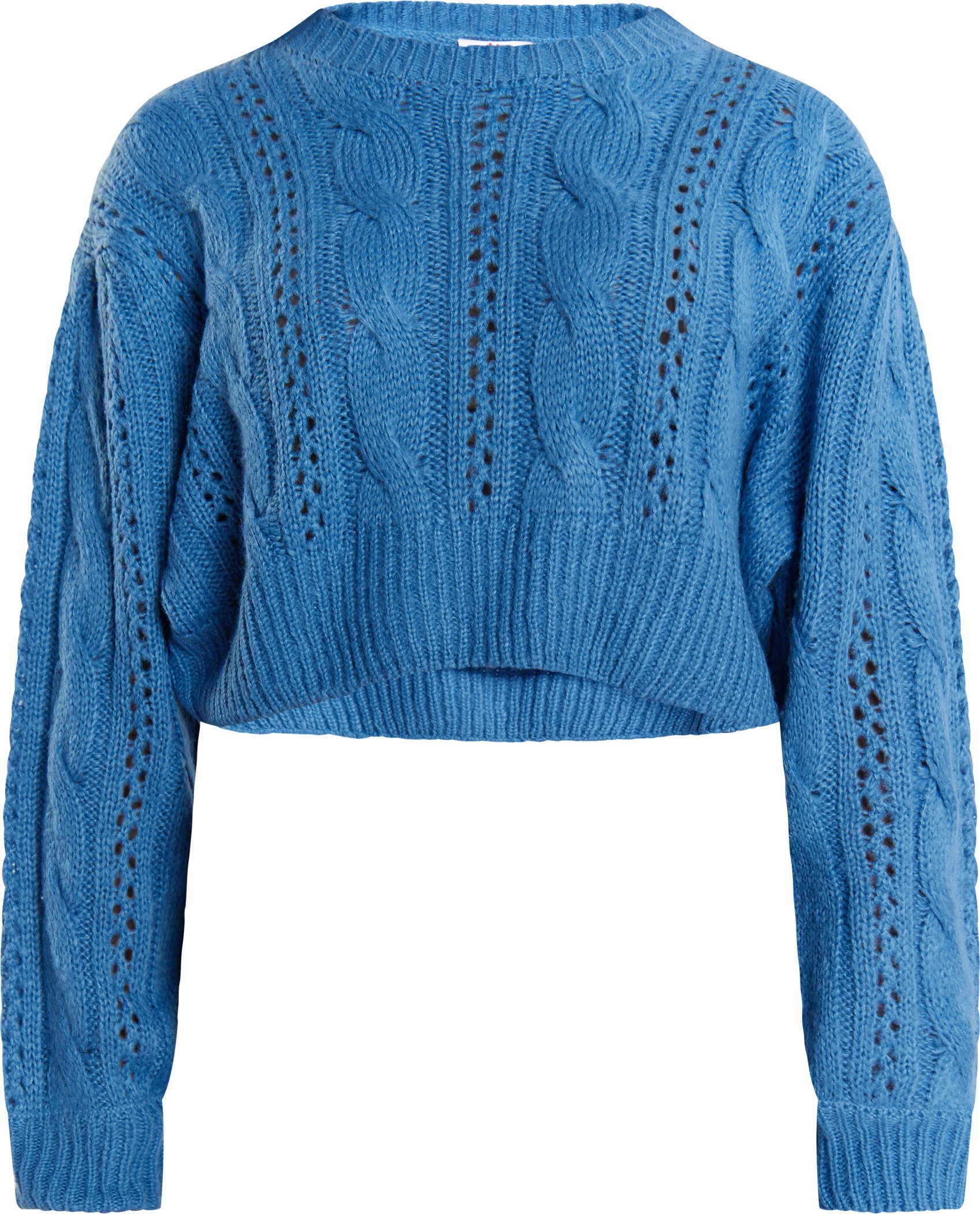 Mymo Kurzer Strickpullover Damen Himmelblau