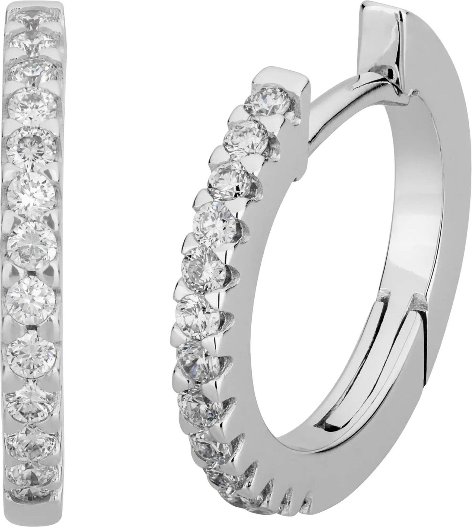 Lyomi Klappcreolen 585/- Weißgold 26 synth. Diam. 0,24ct.