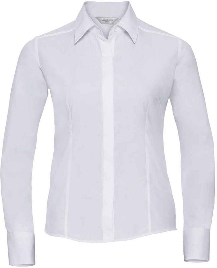 Russell Collection - Formelles Hemd für Damen Langärmlig (Weiß)