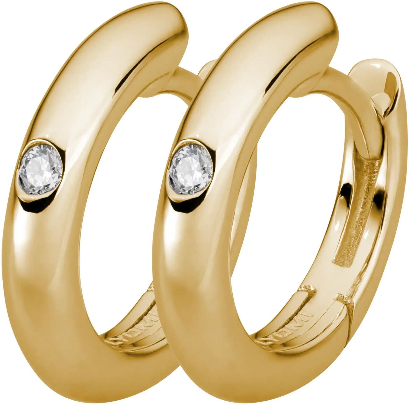 Thumbnail - Lyomi Klappcreolen 585/- Gelbgold 2 synth. Diam. 0,04ct.