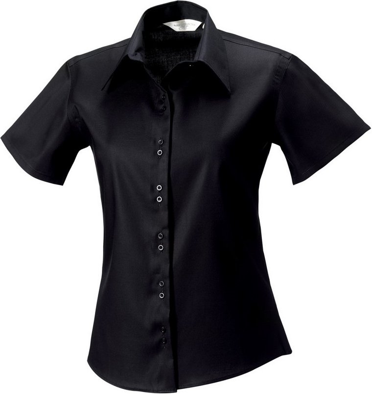 Russell Collection - "Ultimate" Hemd für Damen kurzärmlig (Schwarz)