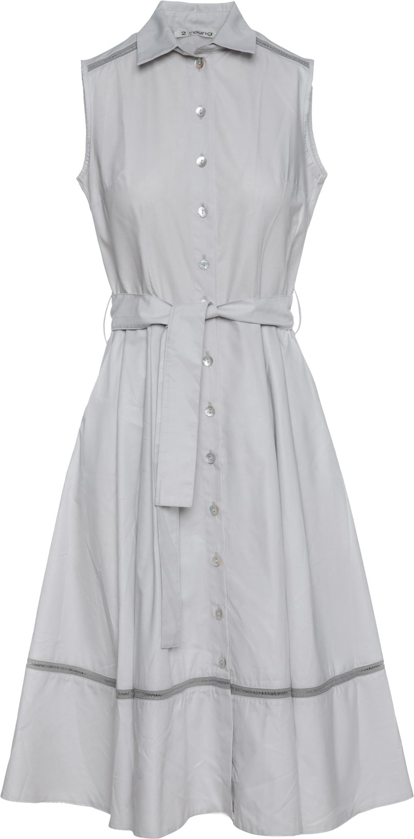 Graues Kleid mit Knopfleiste