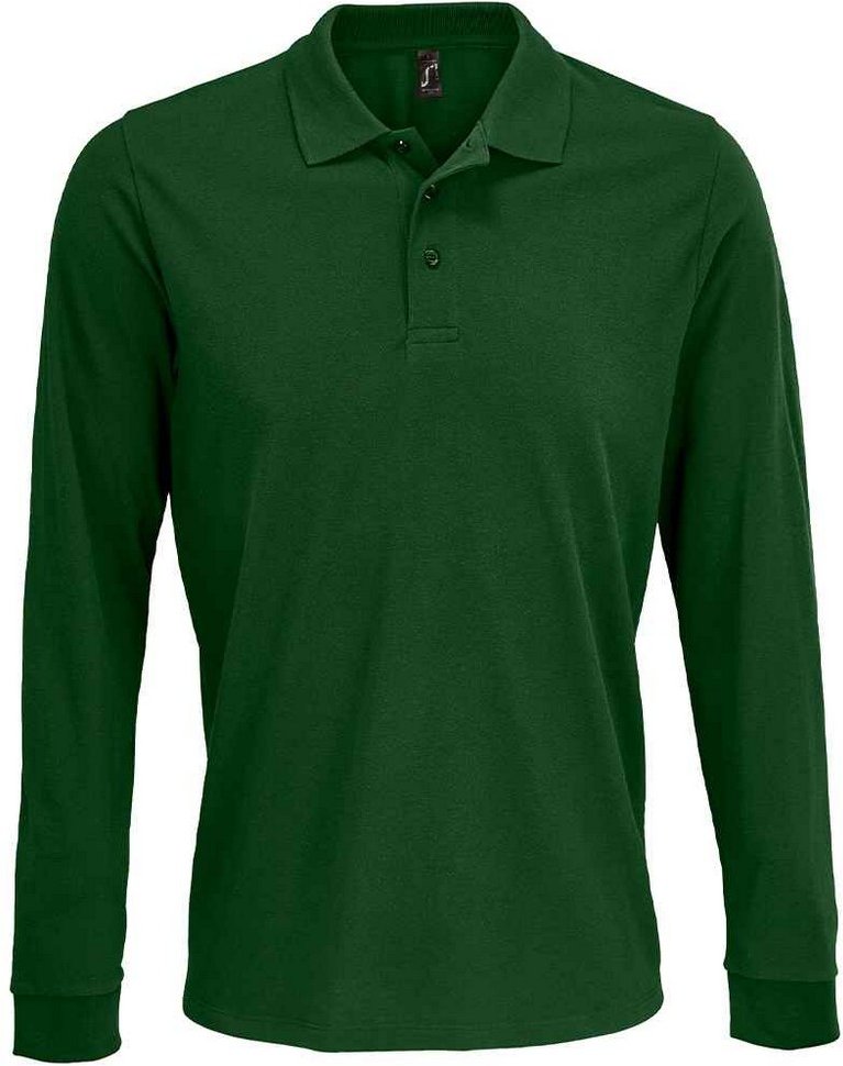 SOLS Unisex Adult Prime Pique Langarm-Poloshirt (flaschengrün)