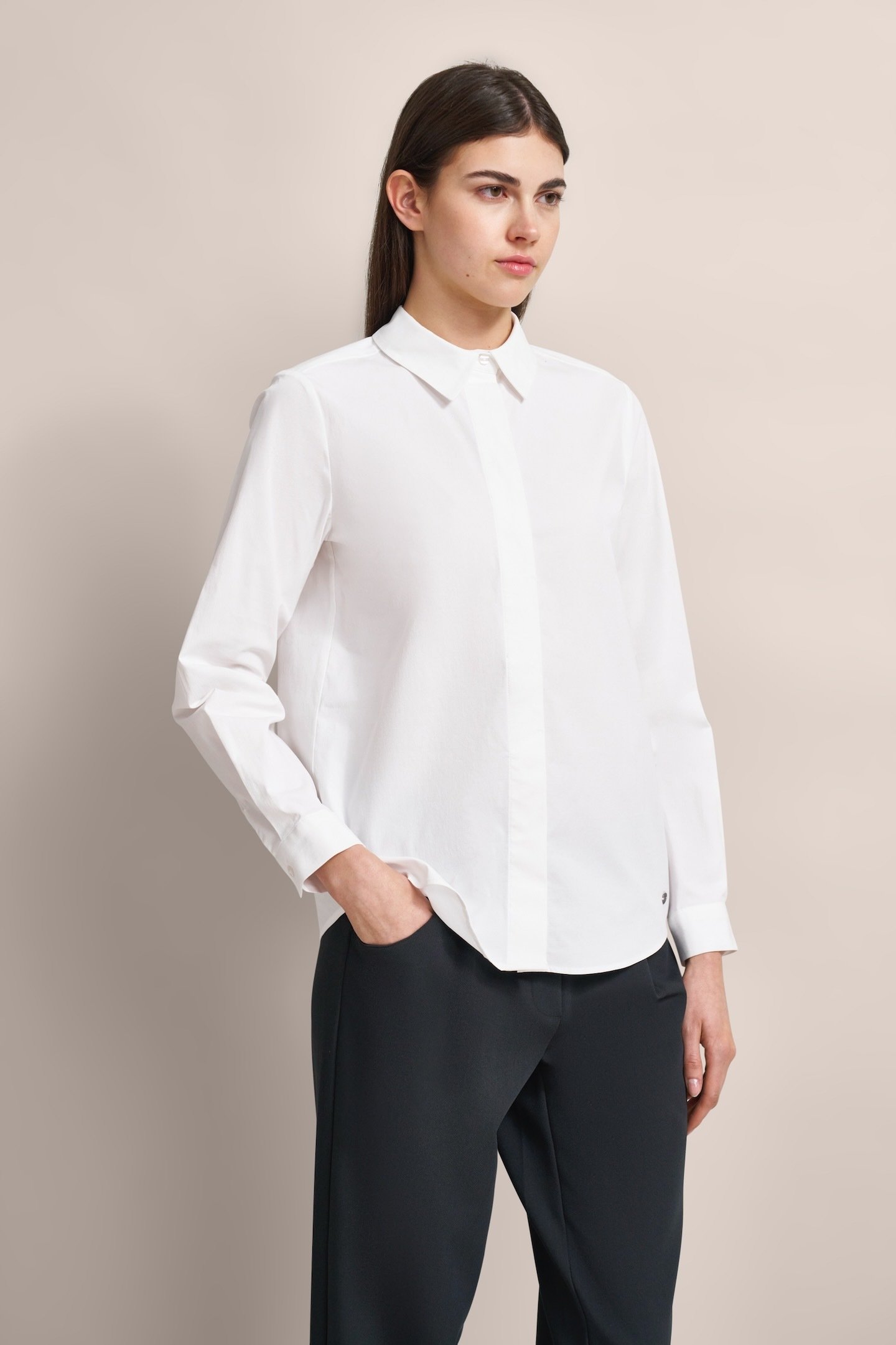 Bugatti Damen Bluse aus elastischer Baumwolle