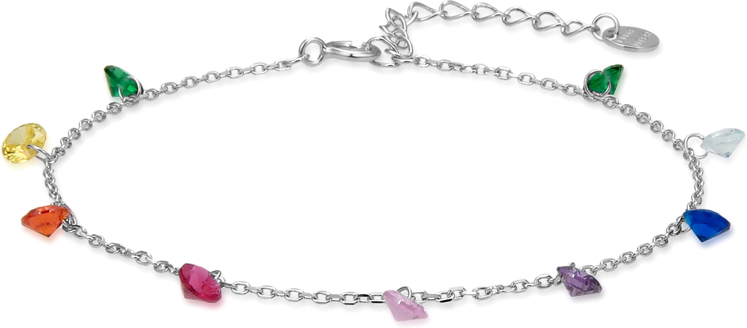 Luxenter 925 Sterling Silber Armband mit mehrfarbigen rhodinierten Zirkonia - Rolcon