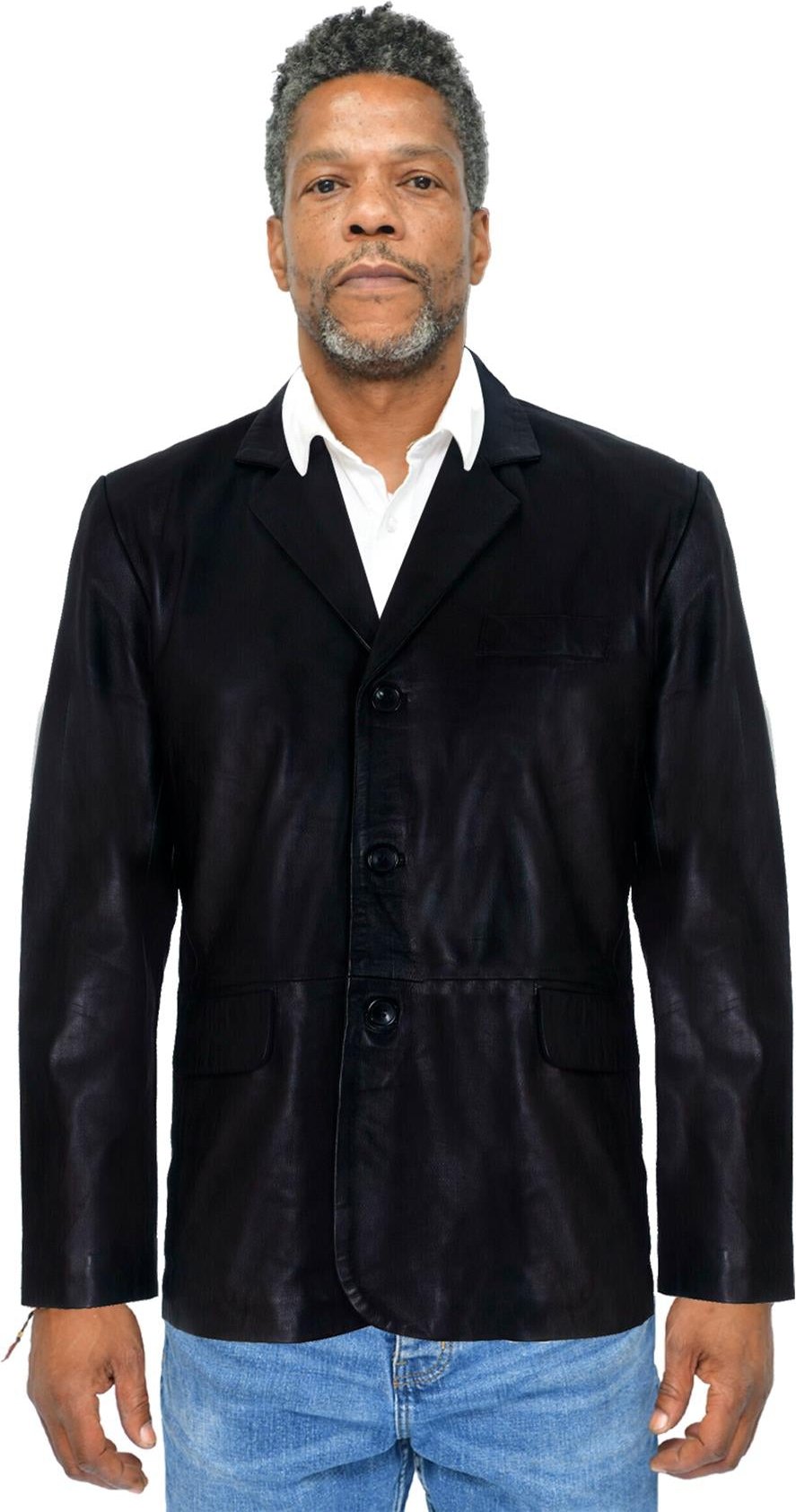 Herren-Blazer mit 3 Knöpfen aus Leder – Dubai