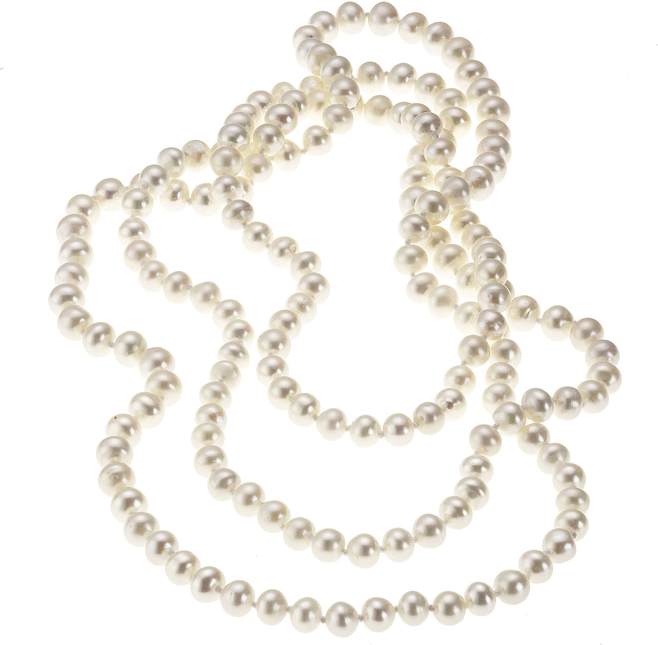 Zeeme Pearls Halskette Süßwasserzuchtperlen weiß 7mm