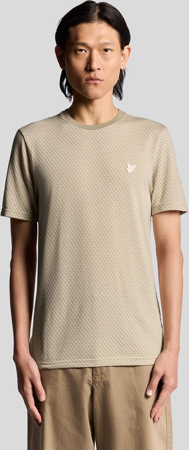 Lyle & Scott Grafik-Jacquard-T-Shirt – Weiß