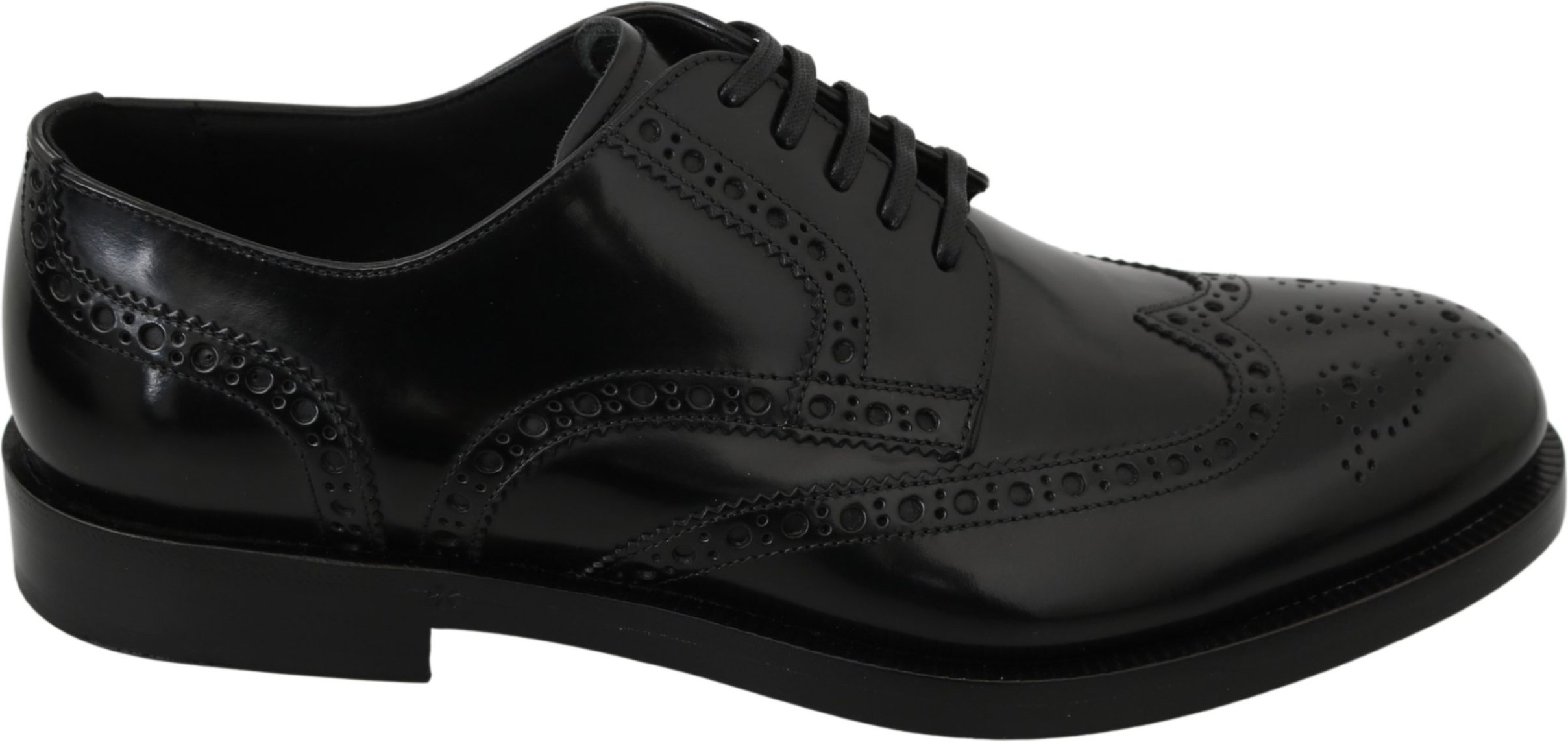 Dolce & Gabbana Schwarze Leder Derby Formelle Brogue-Schuhe