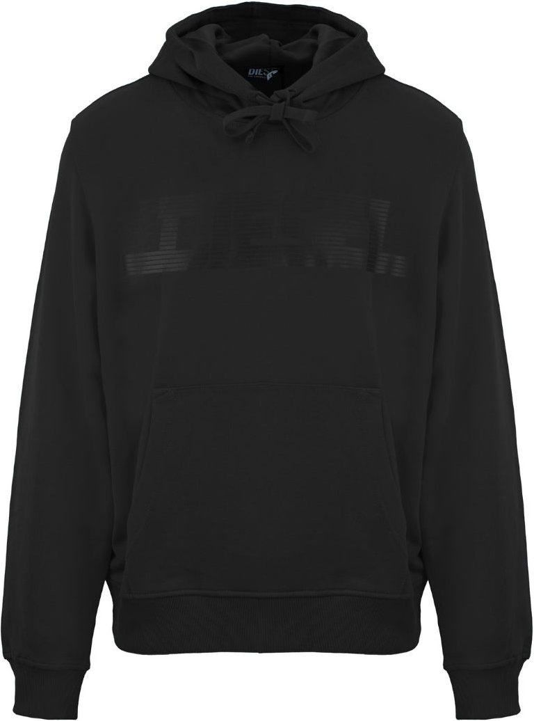 Diesel - Kapuzenpullover „black Caviar" Mit Einfarbigem Logo