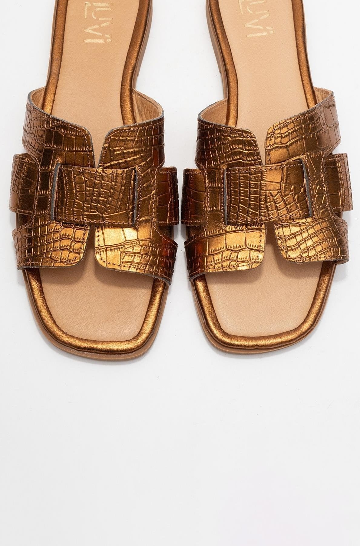 Notre Leder Slide Sandale