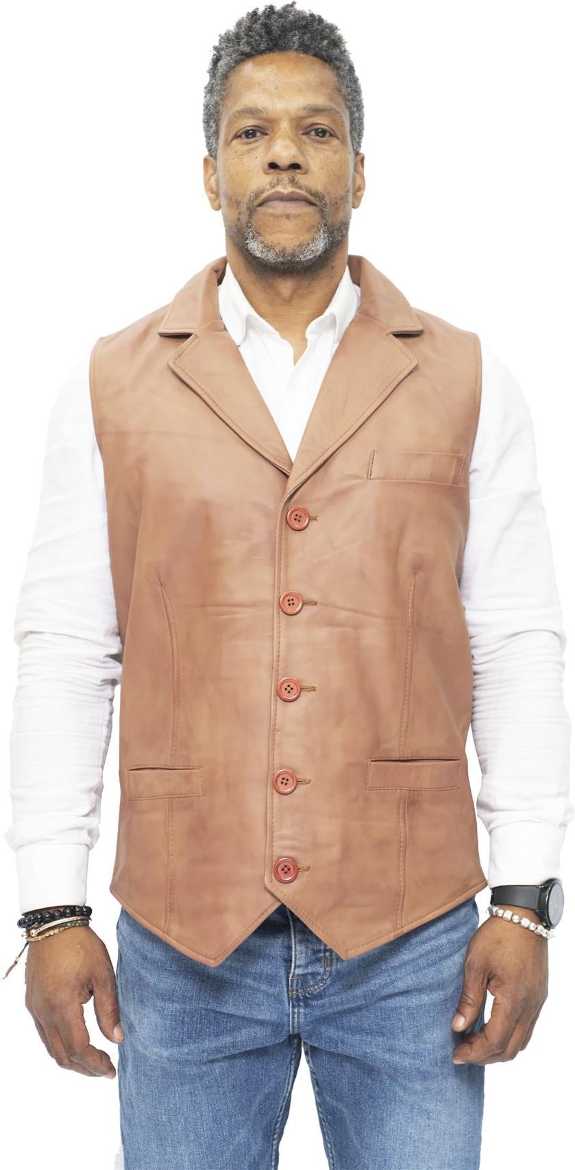 Herren Smart Classic Lederweste-Bristol