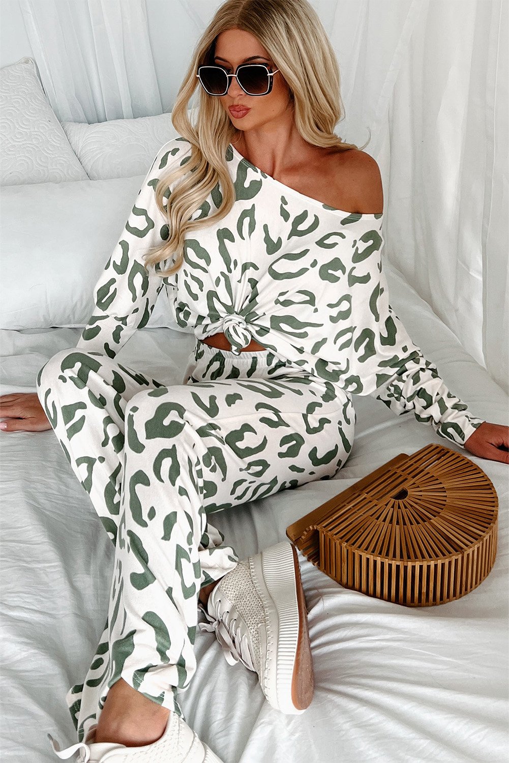 Leopardenmuster Loungewear Set