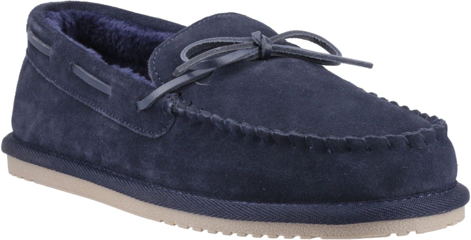 Thumbnail - Hush Puppies Abraham Wildleder Herren Hausschuhe Marineblau