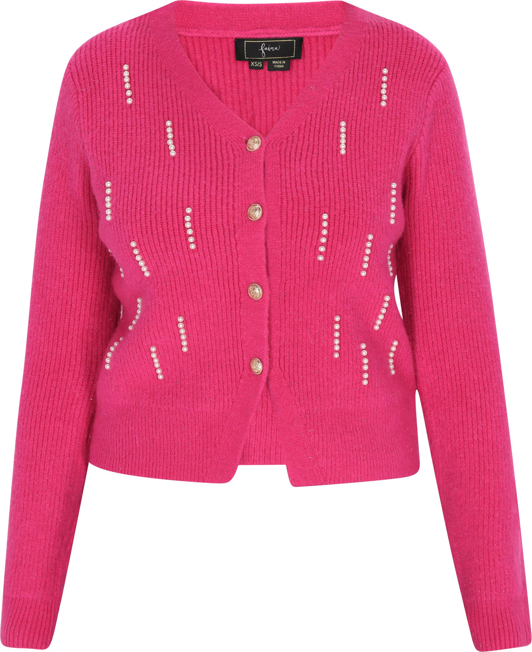 Faina Strickjacke Damen Fuchsie