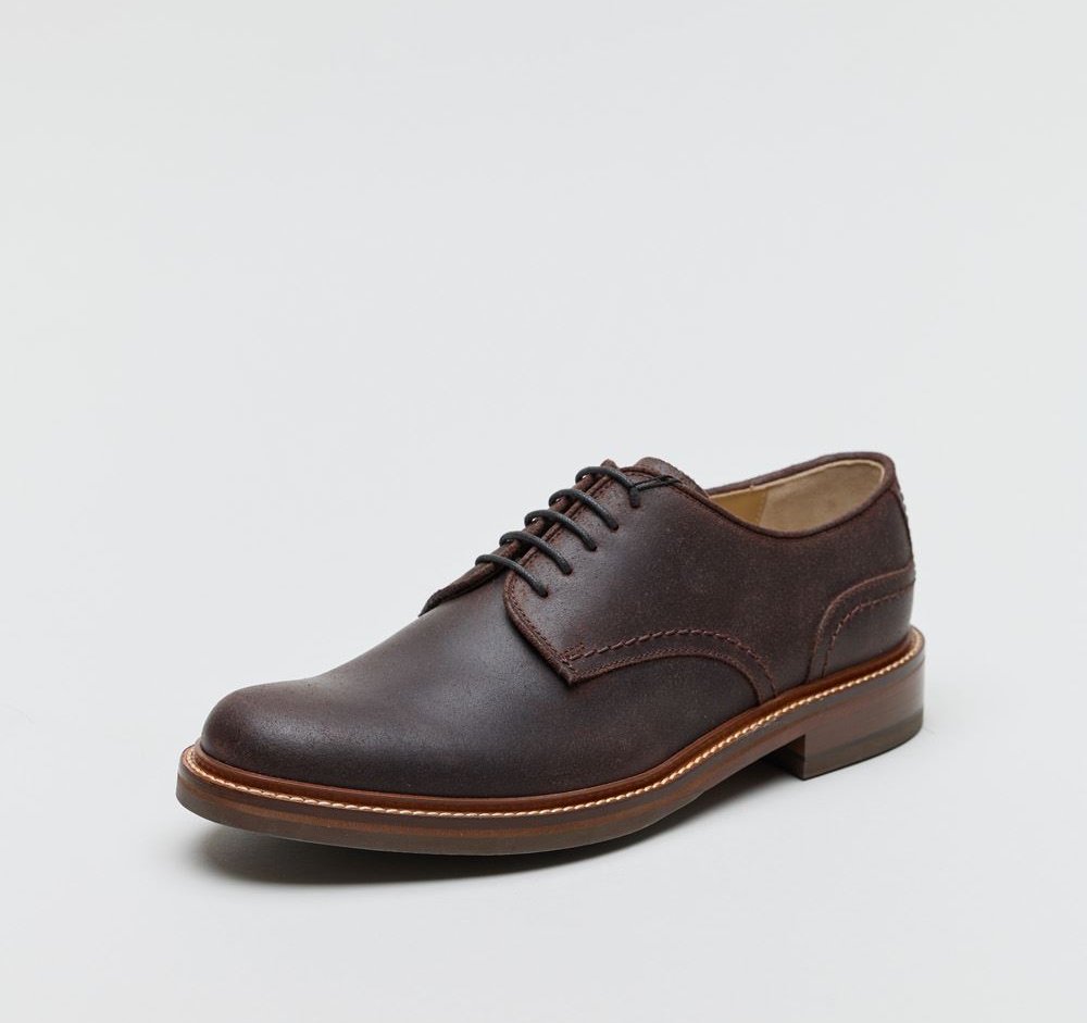Chapman & Moore Klassische Derby-Landleder-Herrenschuhe Choco