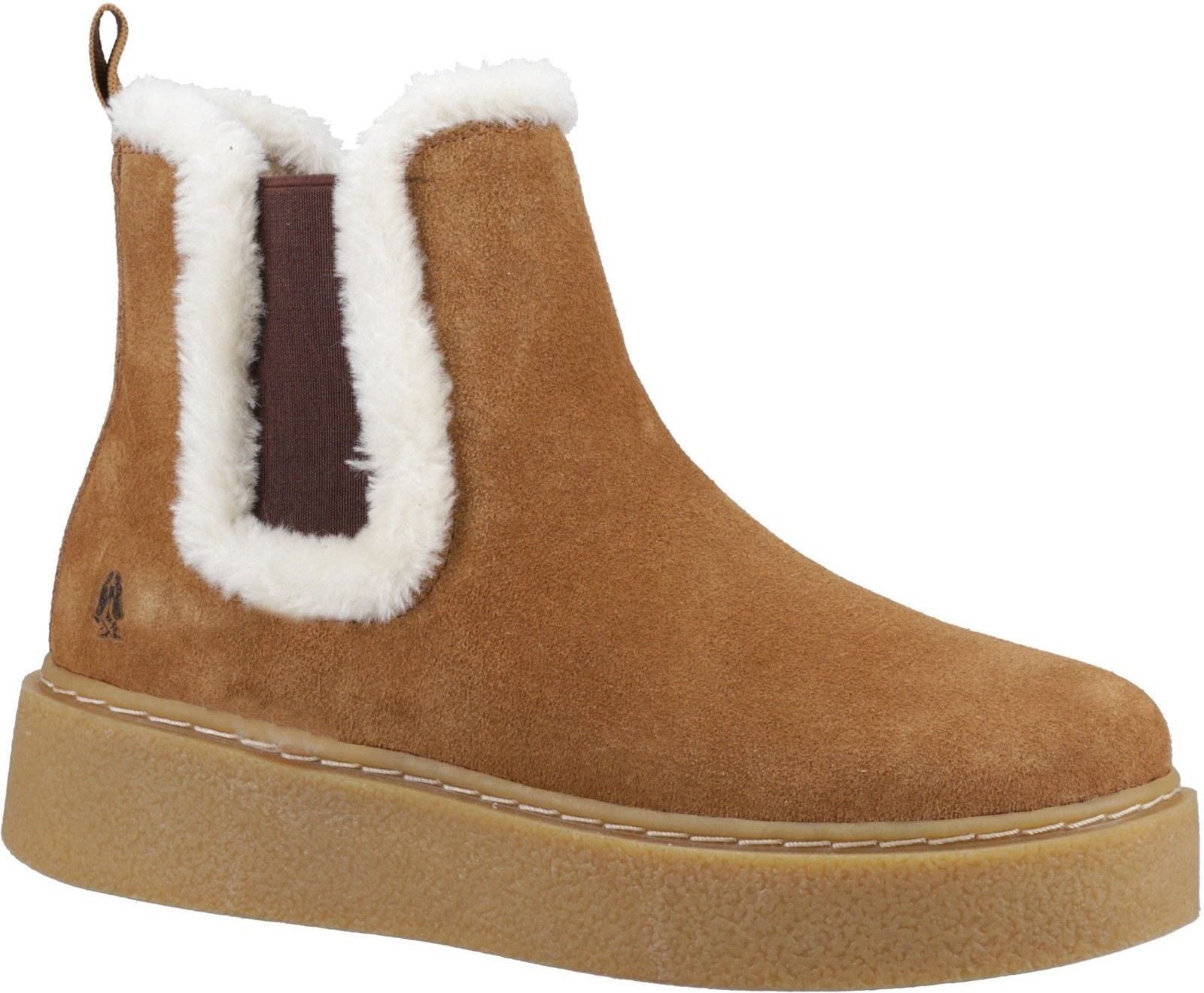 Hush Puppies Bella Damen Wildleder Flache Chelsea Stiefel in Tan
