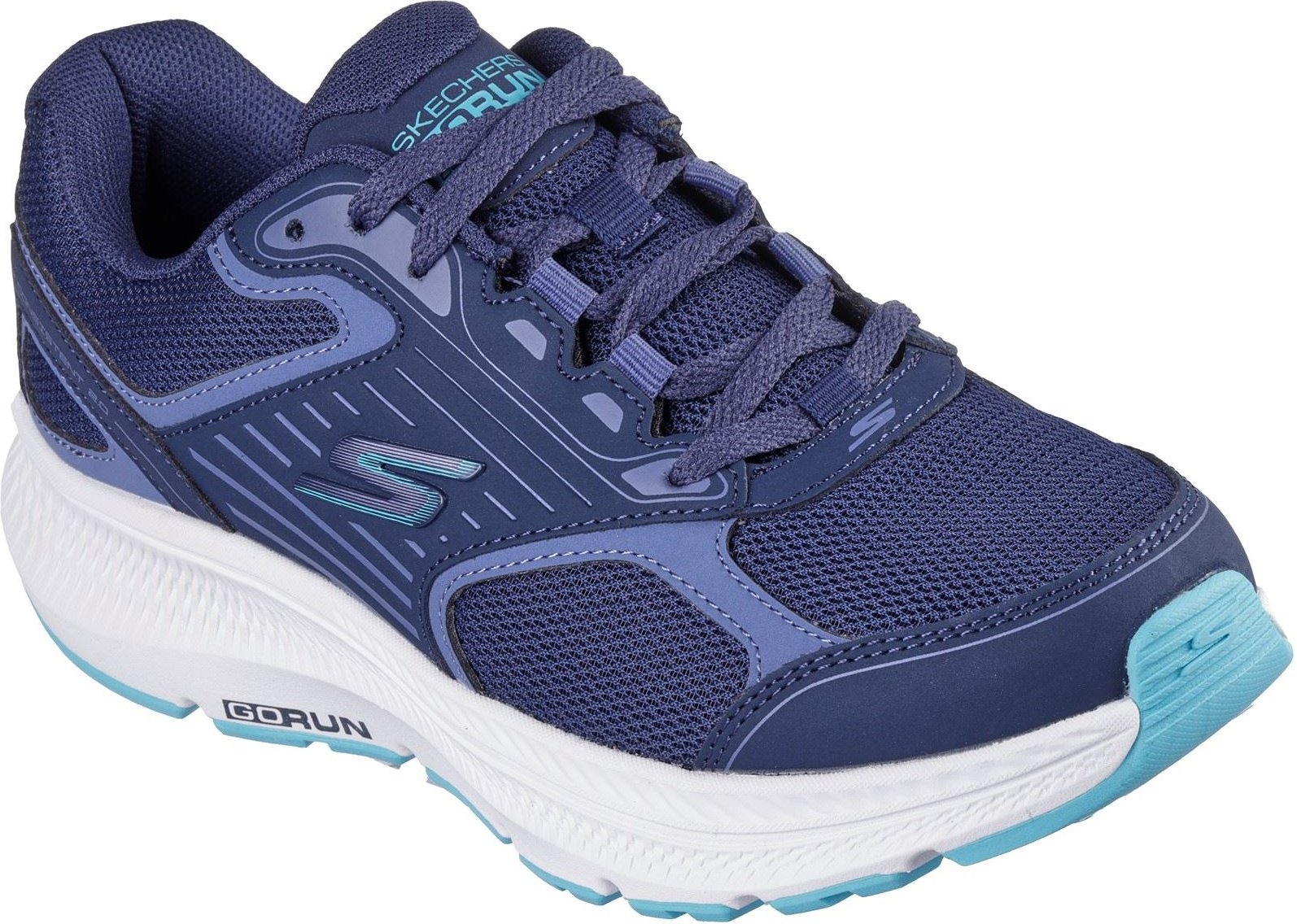 Thumbnail - Skechers Performance GO RUN Consistent 2.0 Advantage Leder Damensneaker in Marineblau/Blau