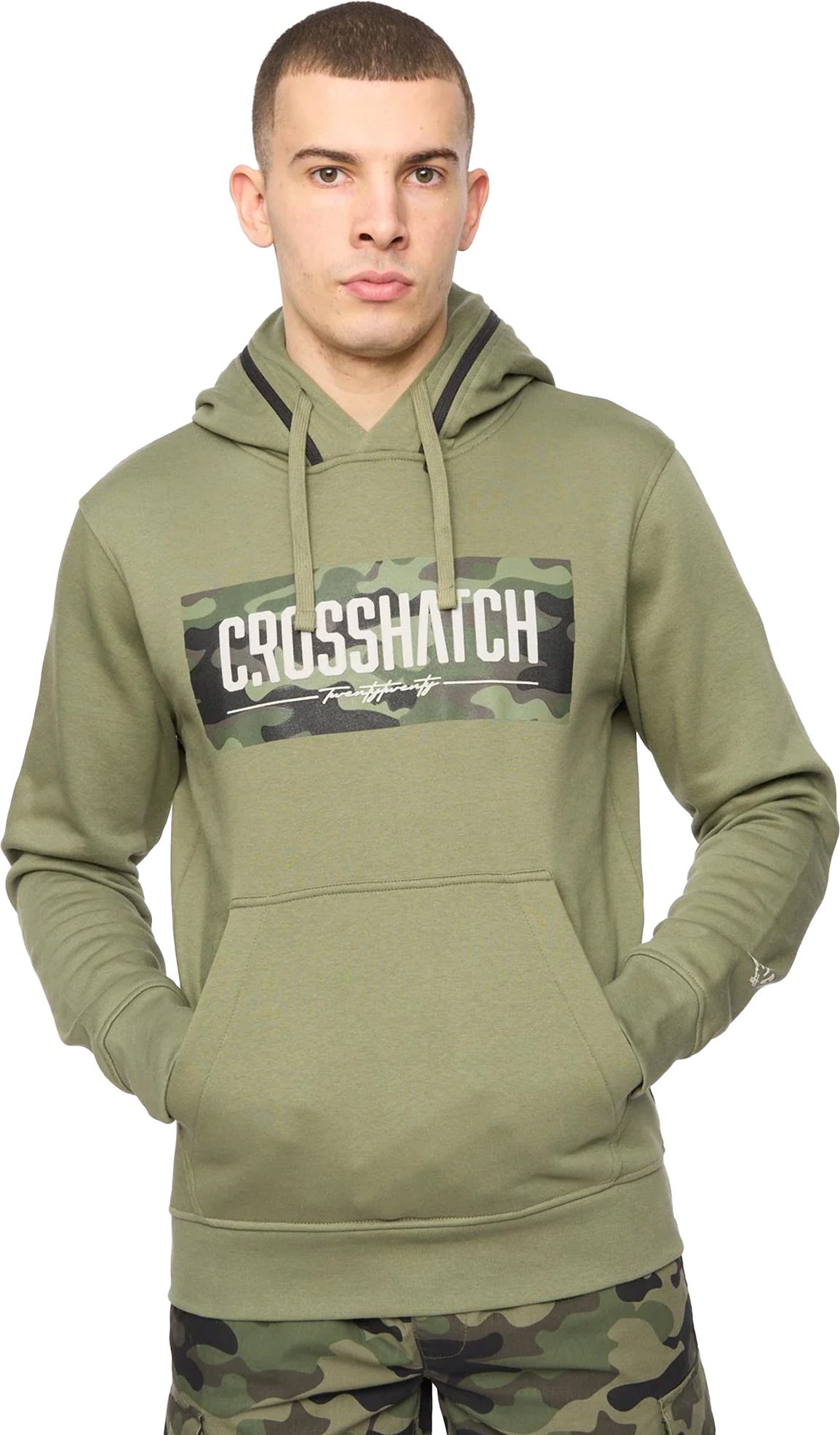 Crosshatch - "Camtort" Kapuzenpullover für Herren (Oliv)
