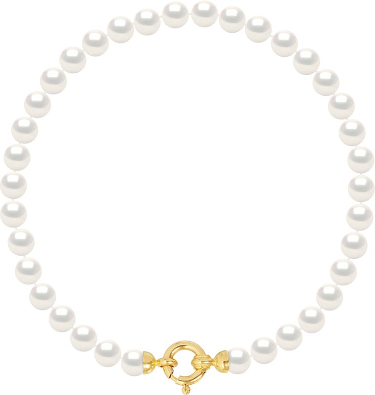 Thumbnail - DIADEMA - Armband - Echte Süßwasserperlen - Weiß - Gelbgold