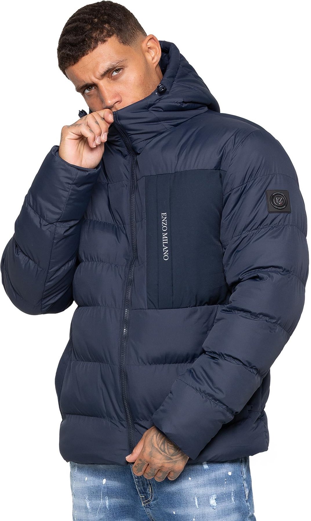 Thumbnail - Enzo Milano | Herren Kapuzen-Pufferjacke