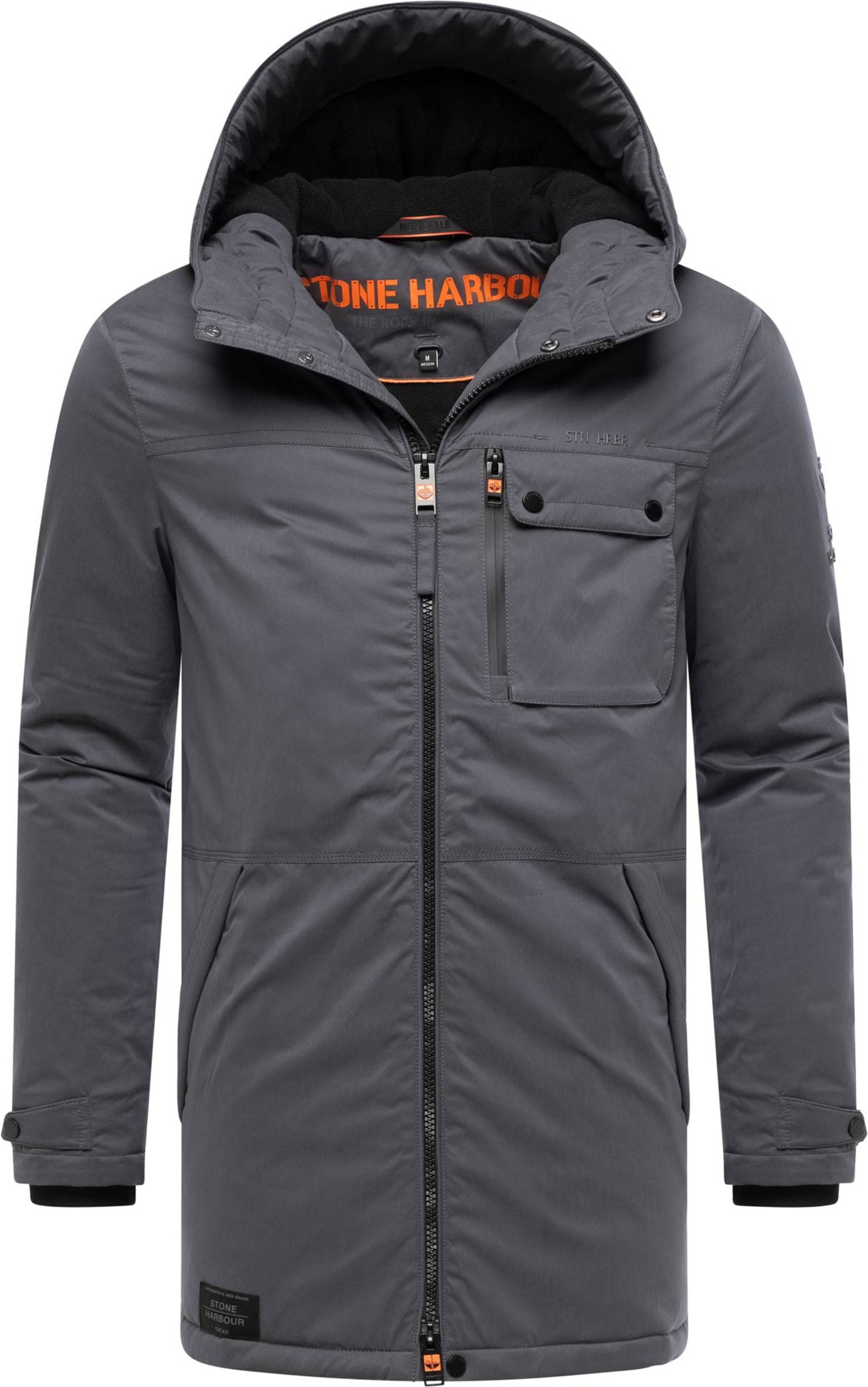 Stone Harbour Herren Winterparka Fintaan mit Fleecefutter & 2-Wege-Reißverschluss