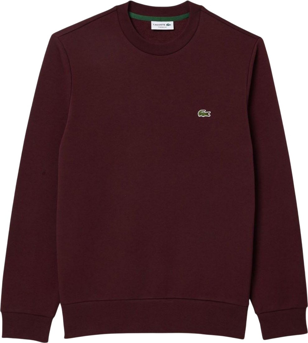 Lacoste - Rundhalsausschnitt Sweatshirt für Herren Fleece (Bordeauxrot)