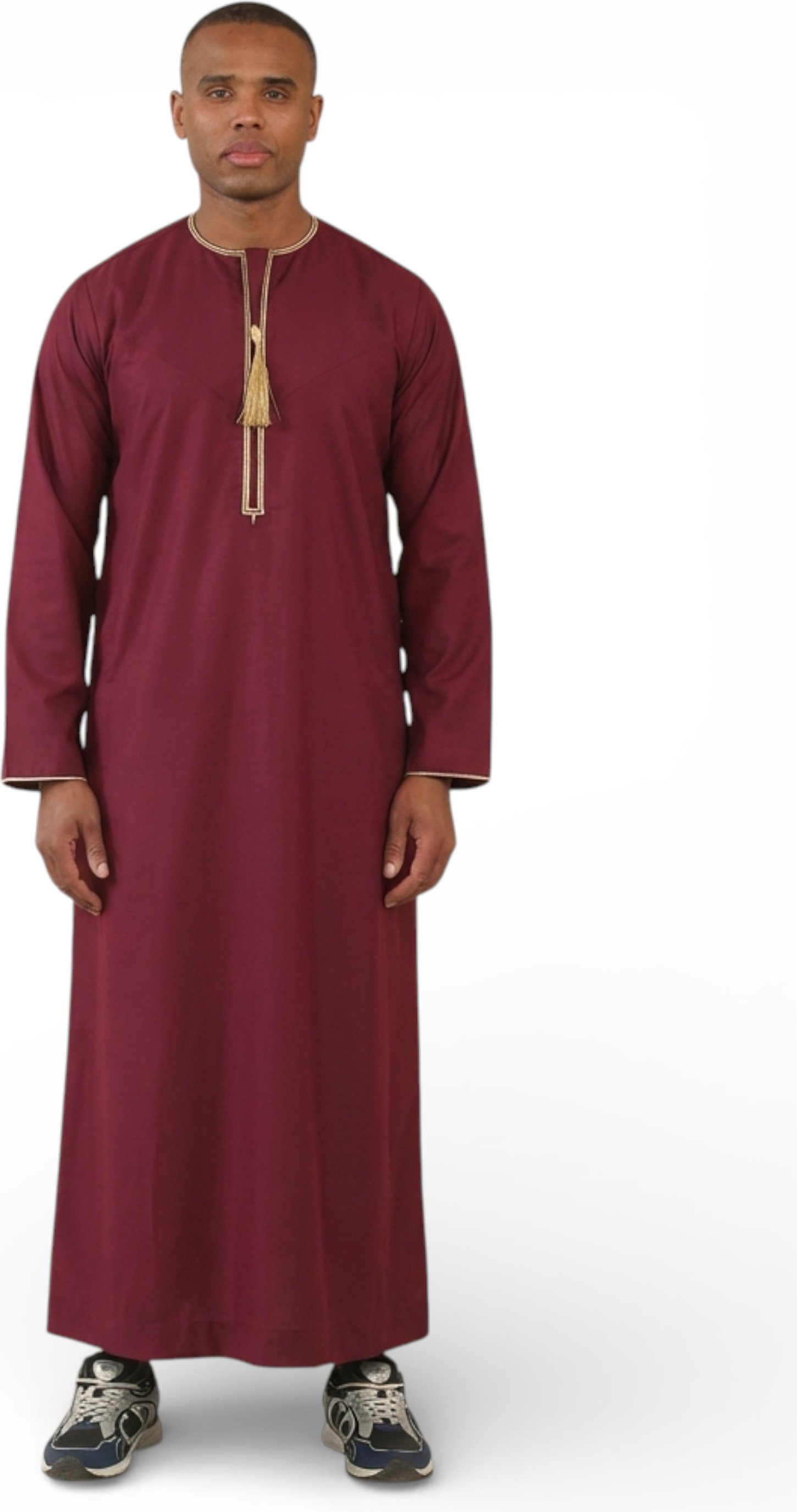 Herren Ramadan Burgunderrot Marokkanischer Thobe Robe Emirati Eid Jubba- TT-003