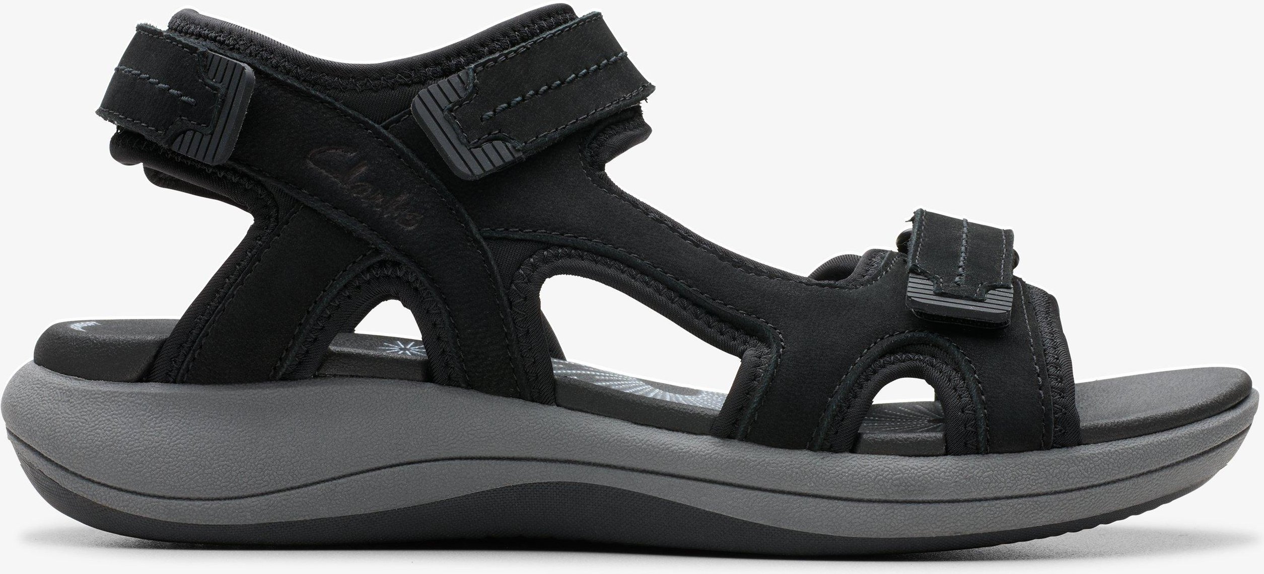 Mira Freie Schwarze Nubuk-Sandalen