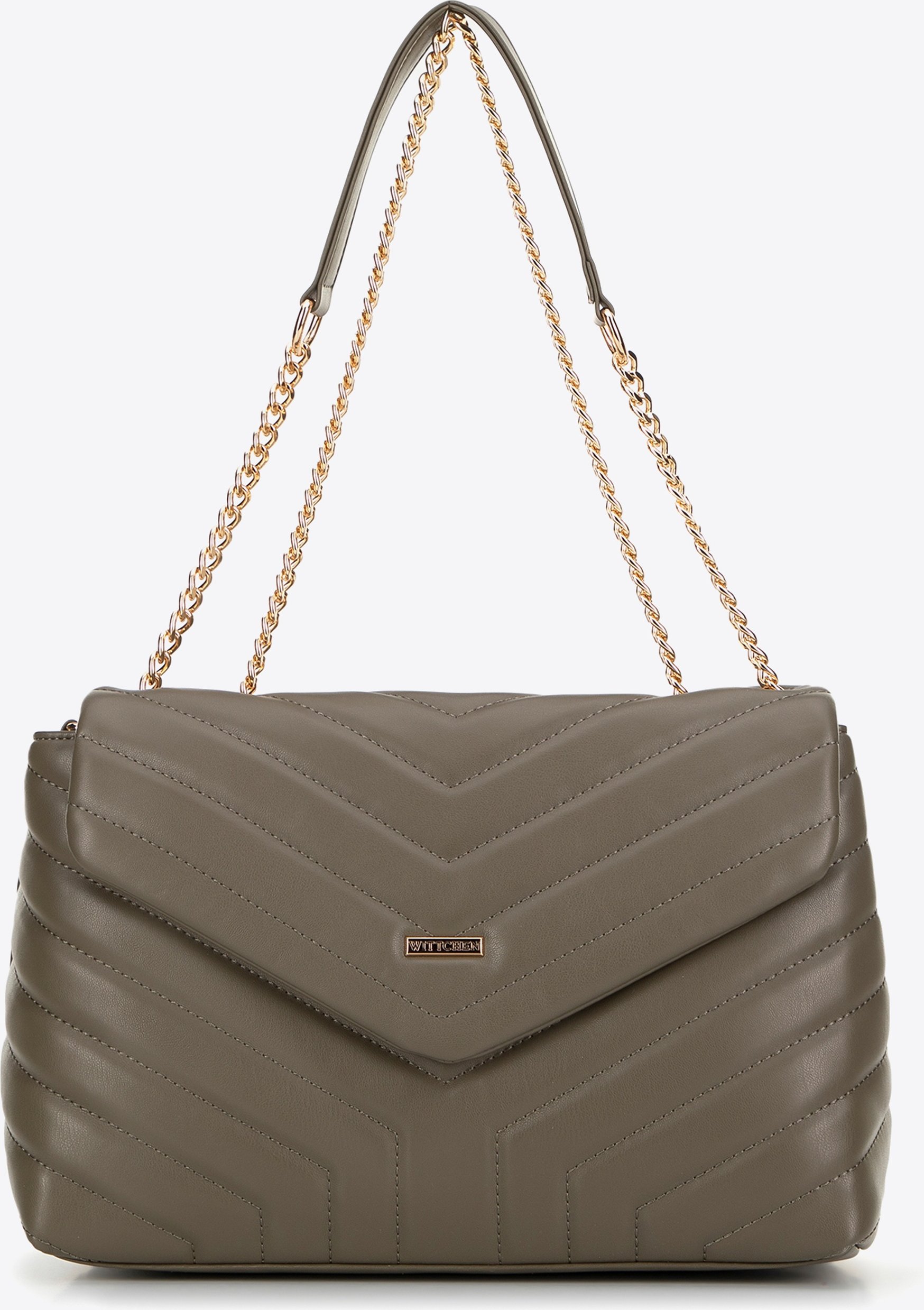 Wittchen Damen-Umhängetasche mit Kette aus Öko-Leder, grün