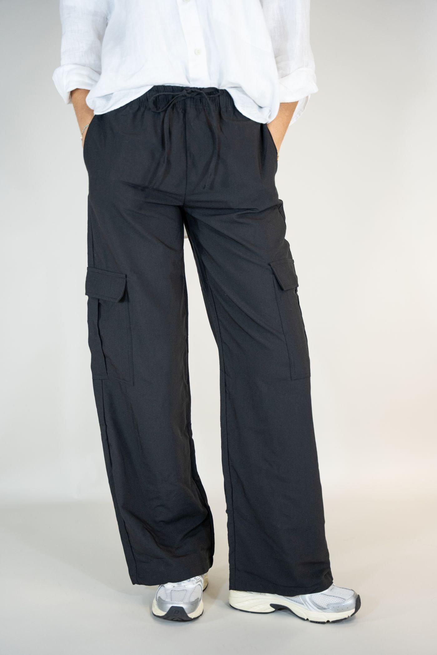 Sophia Damen Cargohose Schwarz Wide Leg