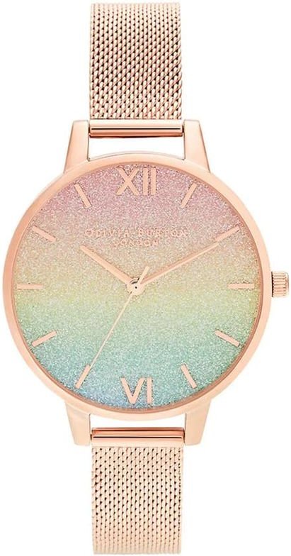 Regenbogen Glitzer Netz Uhr Obgbm16rb18ac