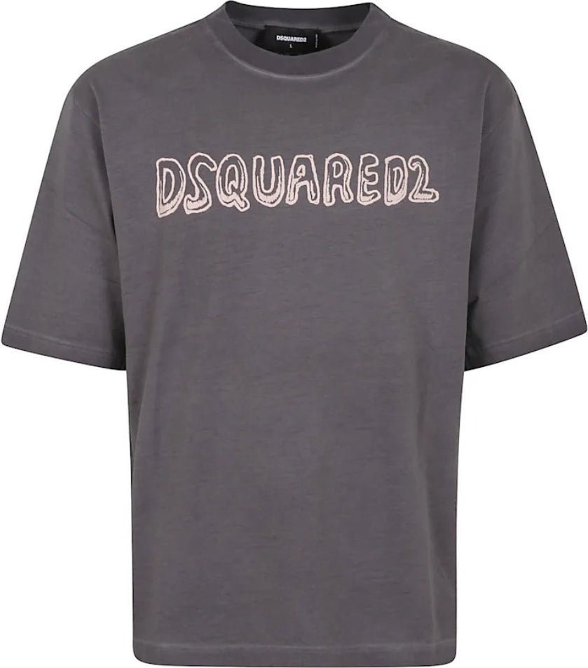 Dsquared2 Best Fade Loose Fit Cartoon Logo T-shirt Anthrazitgrau