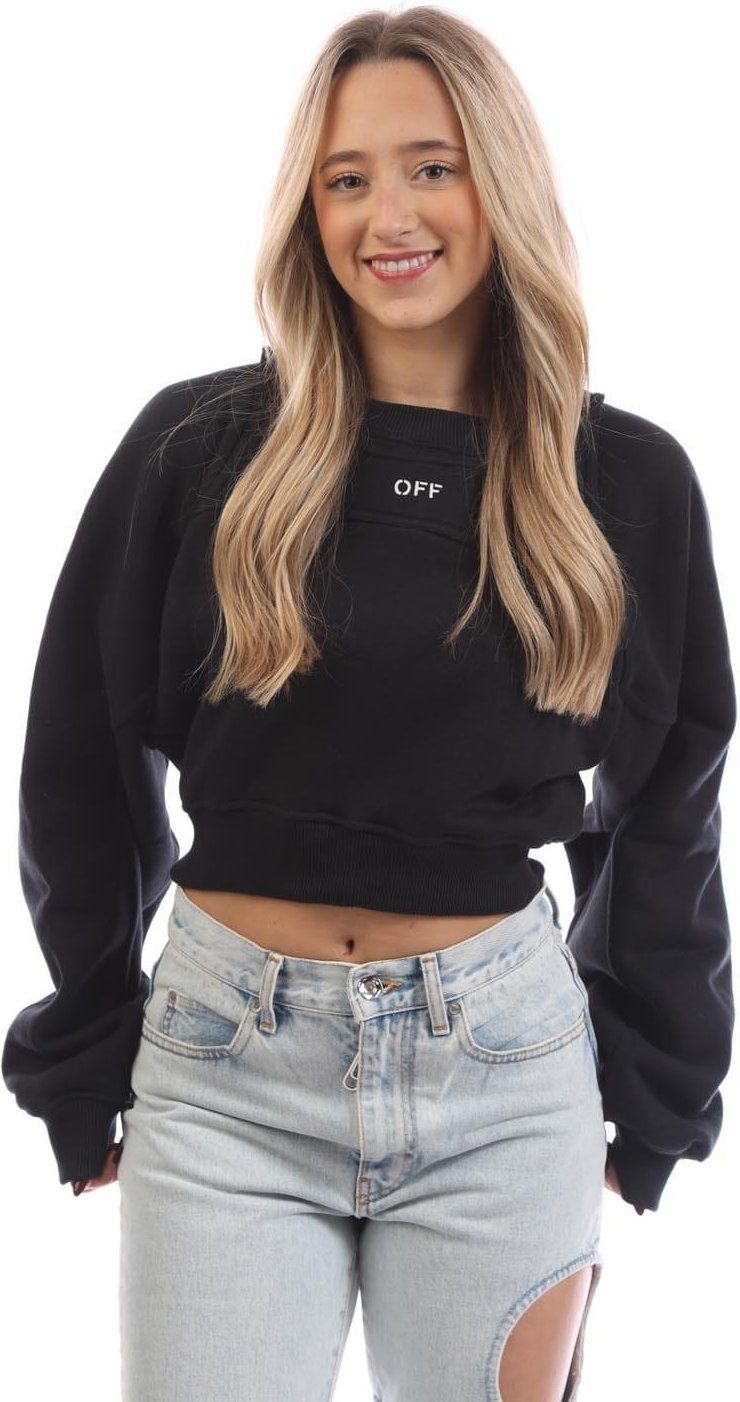 Off White - "Off Stamp" Sweatshirt für Damen, Rundhalsausschnitt (Schwarz/Weiß)