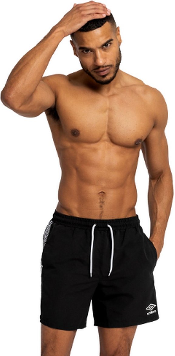 Umbro Herren Taped Swim Shorts (Schwarz)