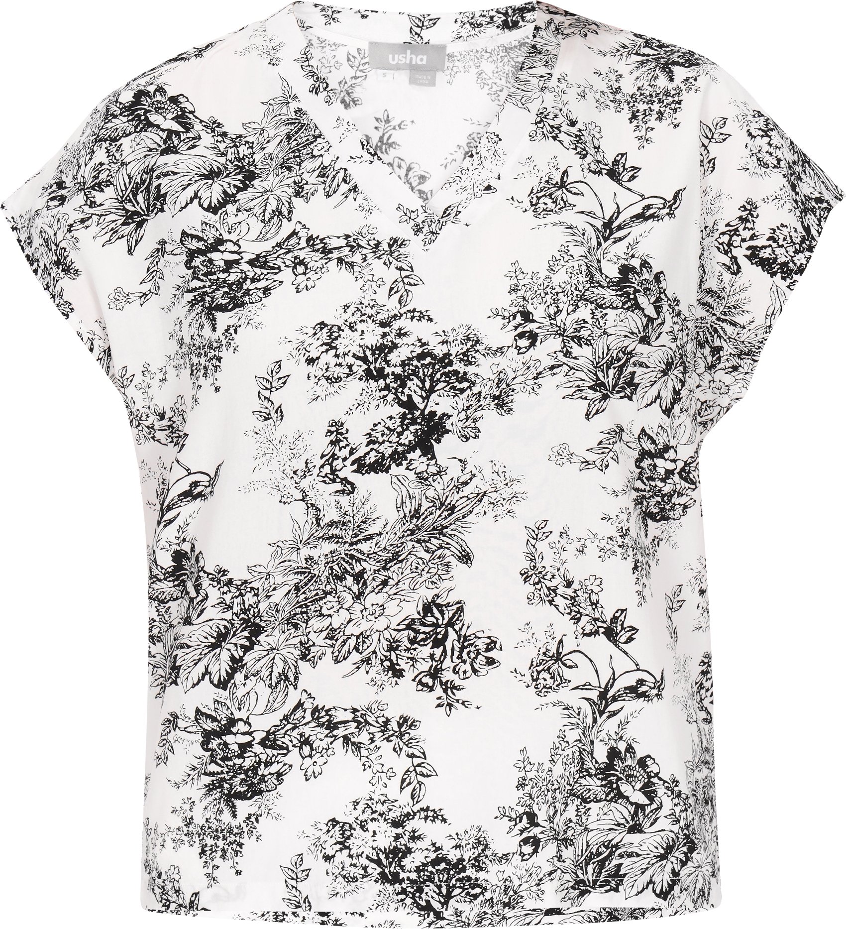 FELIPA Bluse Frauen weiß-schwarz