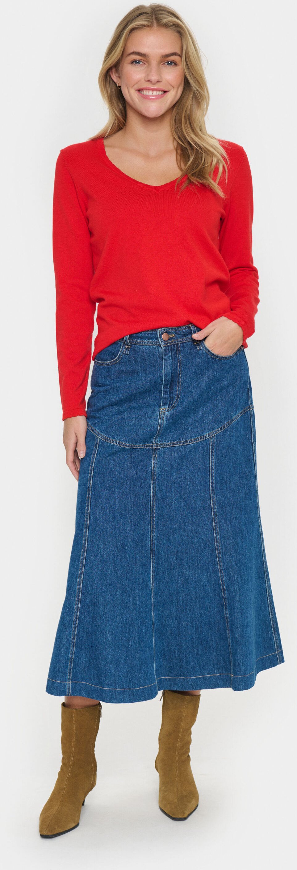 Strickpullover Regular Fit red