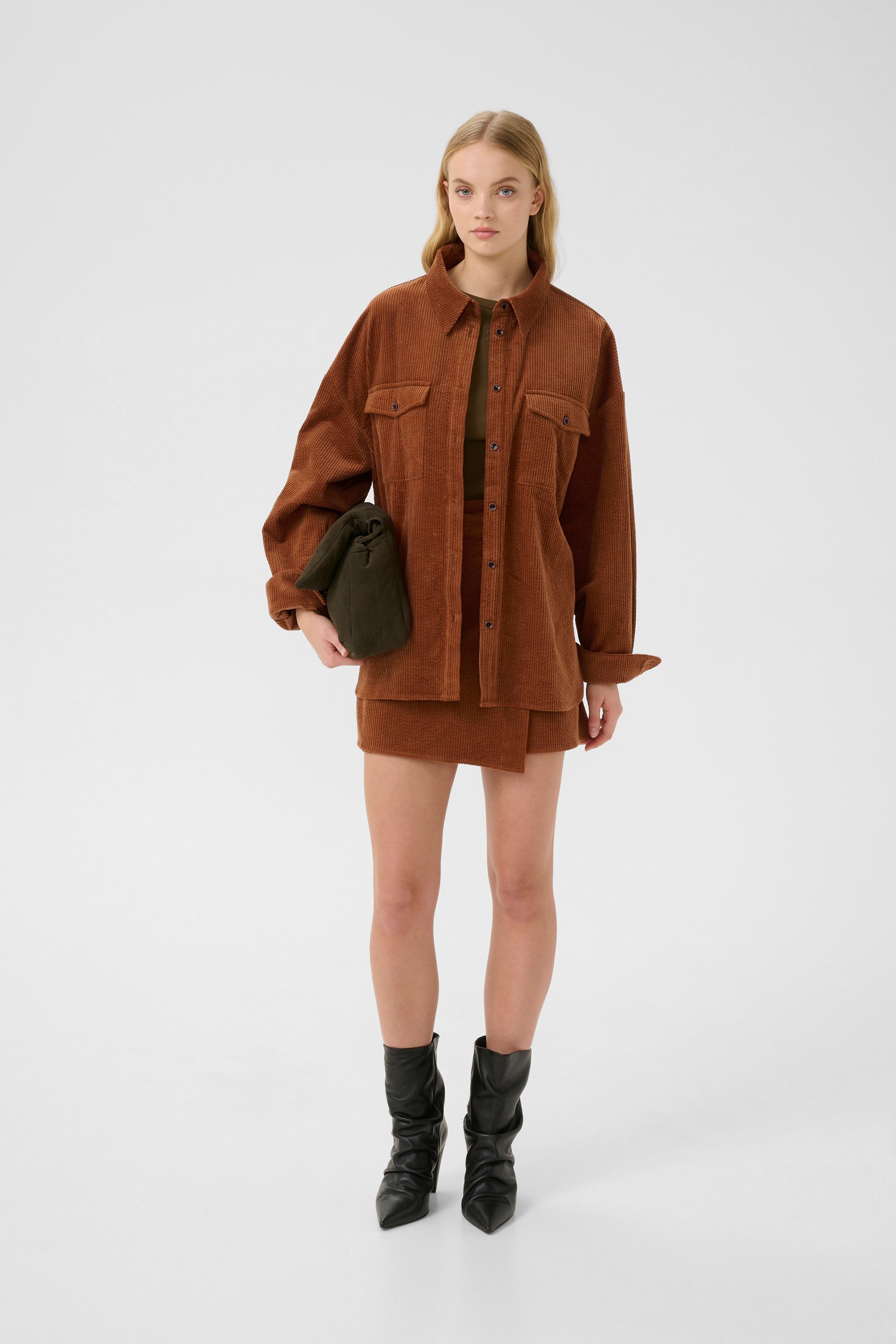 Langarm - Hemd GZcortes Loose fit brown