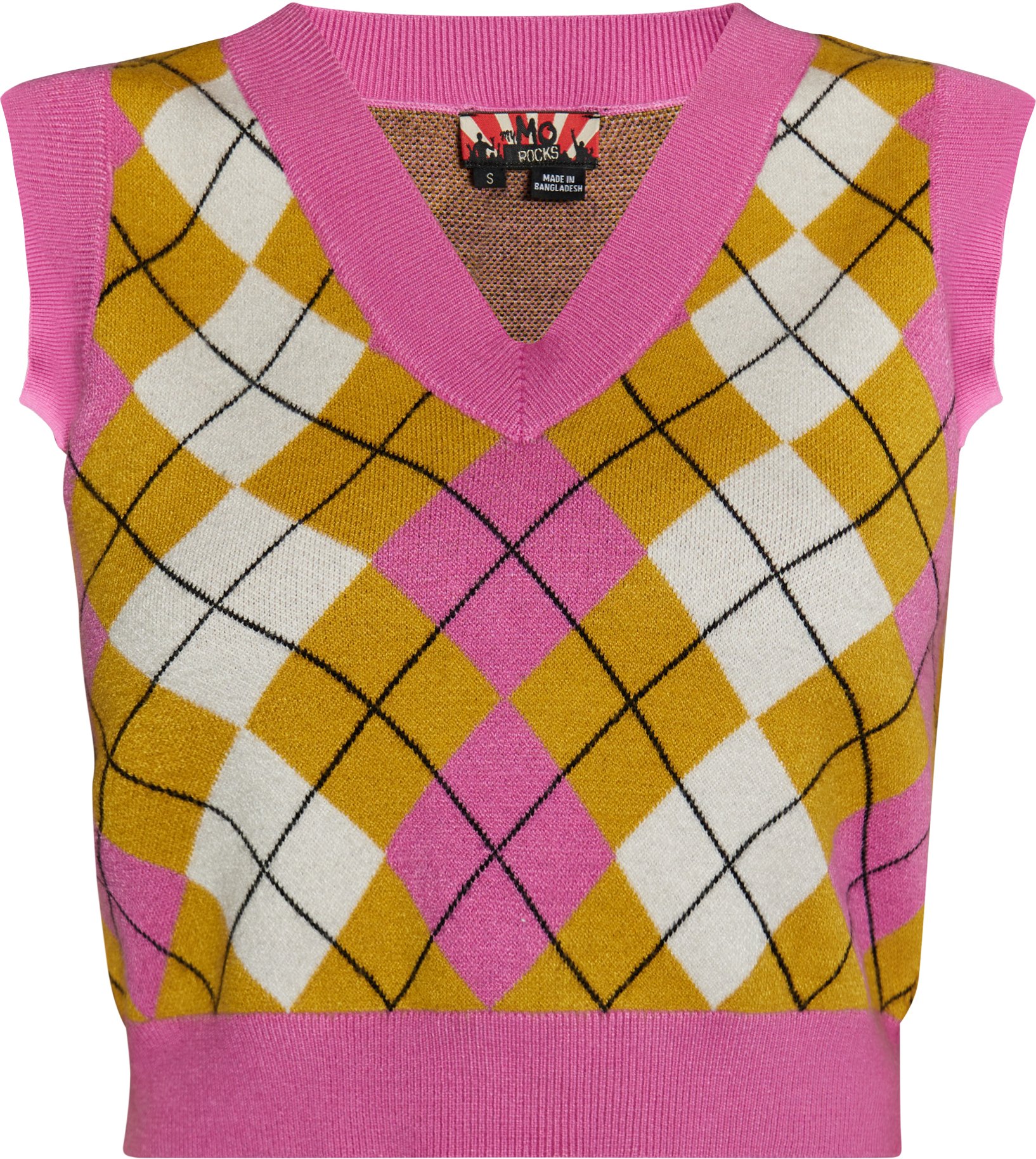 Mymo strickpullunder Damen Pink Gelb Mehrfarbig