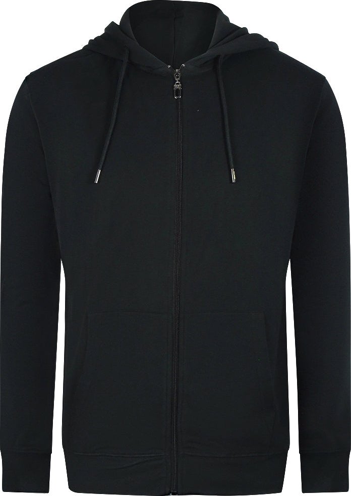 Thumbnail - Cavalli Class - Schwarzer Kapuzenpullover Mit Reißverschluss Im Traditionellen Leoparden-design