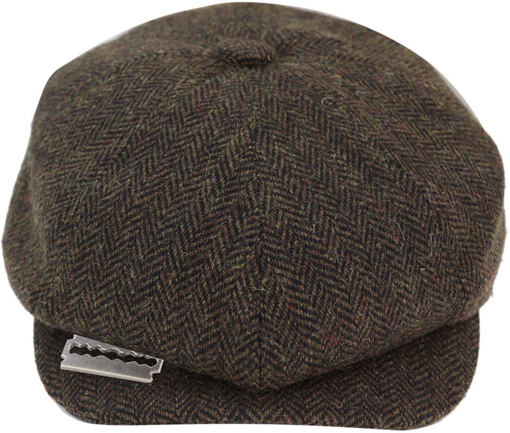 Herren Peaky Blinders Tweedhut mit Rasierklinge