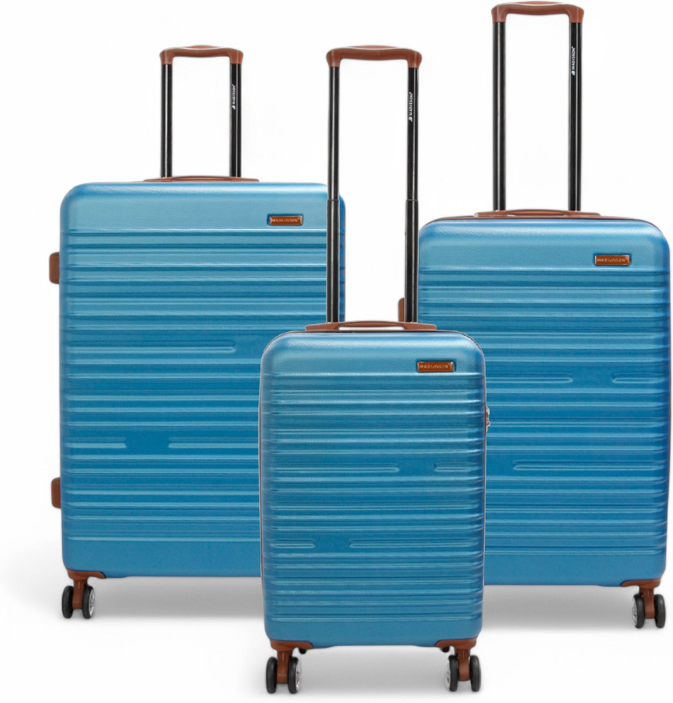 Erweiterbarer blauer Hartschalenkoffer aus ABS mit 8 Rädern, robustes Reisegepäckset